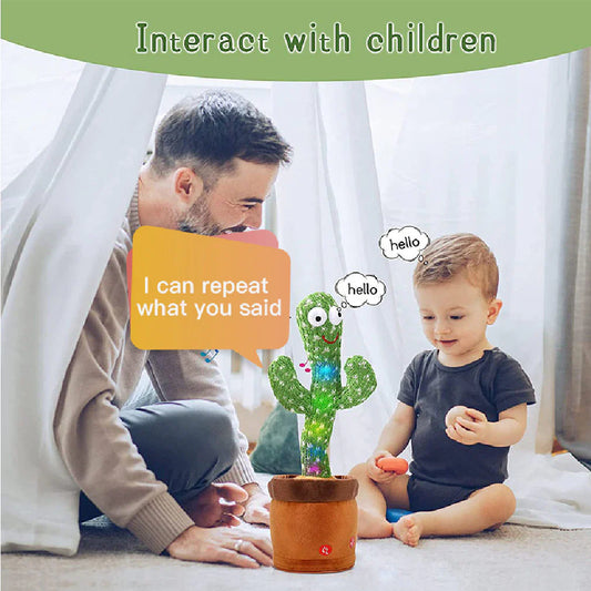 Dancing Cactus Toy with Recording - Rechargeable/Cell Operated Plush Funny Electronic Shaking Cactus Singing Dancing Cactus