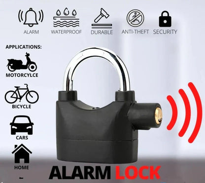 Alarm Lock Padlock Anti-Theft Security System Door Safety Lock (Black)
